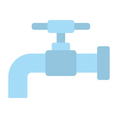 Faucet Flat Multicolor Icon