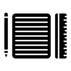 School Supplies Glyph Icon