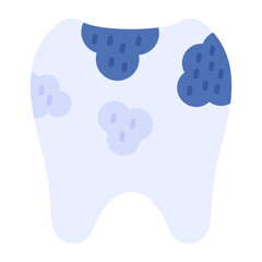 Obraz premium Tooth Decayed Flat Multicolor Icon