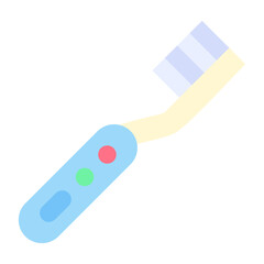 Electric Toothbrush Flat Multicolor Icon