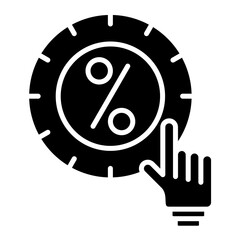 Click Through Rate Glyph Icon