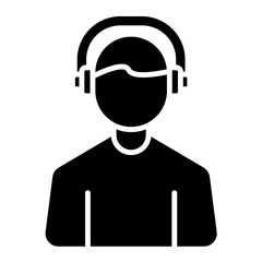 Customer Service Agent Glyph Icon