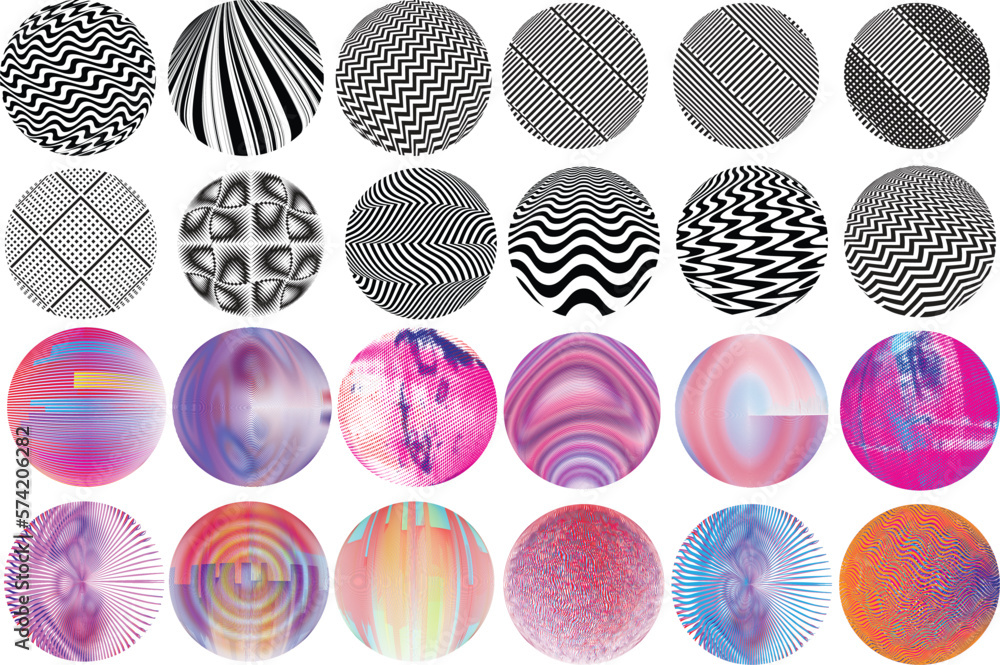 Poster set of spheres . lines constructed transparent sphere .vector .technology sphere logo . design eleme