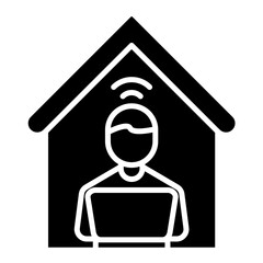 Remote Work Glyph Icon
