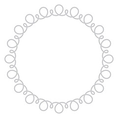 Vector circle of black lines created from twisted rope. Isolated on white background.