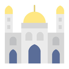 Mosque Flat Multicolor Icon