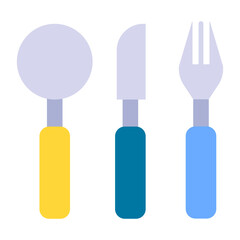 Cutlery Flat Multicolor Icon