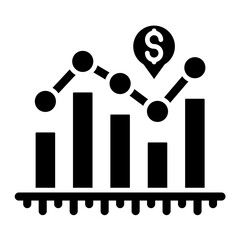 Market Analytics Glyph Icon