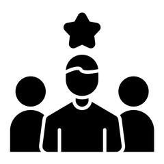 Team Leader Glyph Icon
