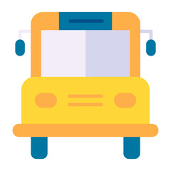 School Bus Flat Multicolor Icon