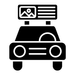Taxi Display Glyph Icon