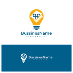 Book Bulb logo vector template. Creative Bulb logo design concepts