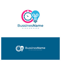 Bulb Time logo vector template. Creative Bulb logo design concepts