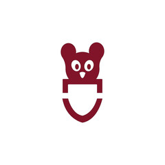 Panda shield logo design vector icon