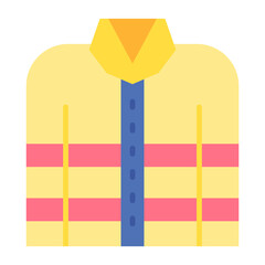 Firefighter Jacket Flat Multicolor Icon