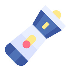 Flashlight Flat Multicolor Icon