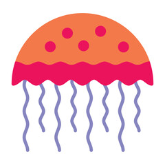 Jellyfish Flat Multicolor Icon