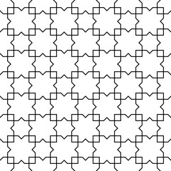 Seamless geometric ornament based on traditional islamic art. Black and white.