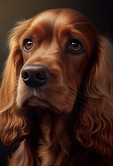 Cocker Dog - Intimate Close-Up shot - Lovely Vertical Background  