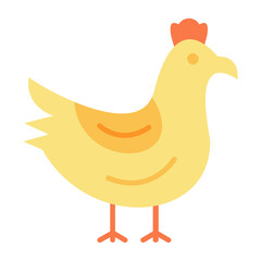 Chicken Flat Multicolor Icon