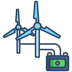 Windmill battery charger icon