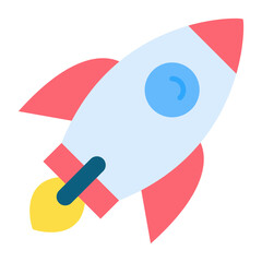 Rocket Flat Multicolor Icon