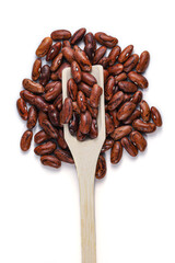 Indian Red Bean (Rajma, Chitra Pinto Bean,  Red kidney Beans), Rajma with wooden spoon
