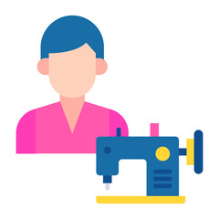 Tailor Flat Multicolor Icon