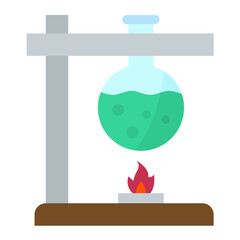 Bunsen Burner Flat Multicolor Icon