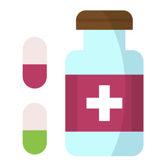Pills Flat Multicolor Icon