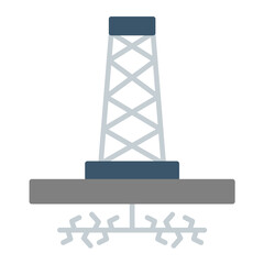 Fracking Flat Multicolor Icon