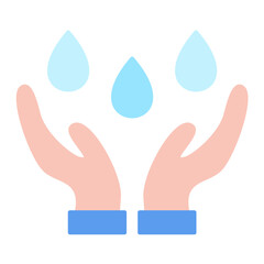 Hand Water Flat Multicolor Icon