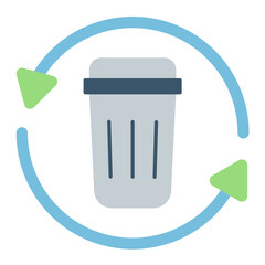 Trash Recycle Flat Multicolor Icon