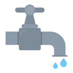 Water Tap Flat Multicolor Icon