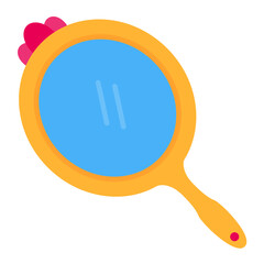 Hand Mirror Flat Multicolor Icon