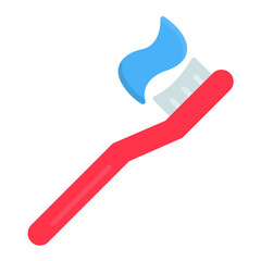 Toothbrush Flat Multicolor Icon
