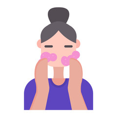 Wash Face Flat Multicolor Icon