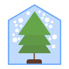 Fototapeta premium Pine Flat Multicolor Icon