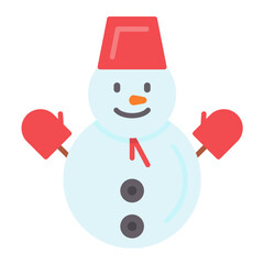 Snowman Flat Multicolor Icon