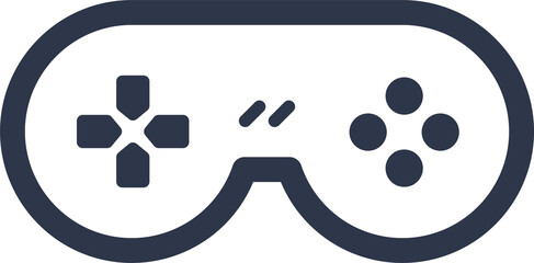 Joystick icon in black colors. Controller signs illustration.