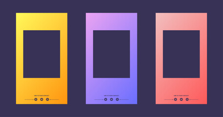 Vertical story template in gradient colors. Social media frame vector illustration.