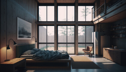 beautiful bedroom with views of nature