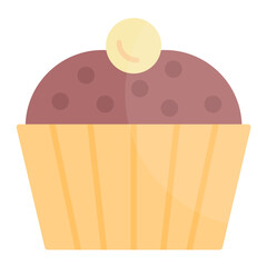 Cupcake Flat Multicolor Icon