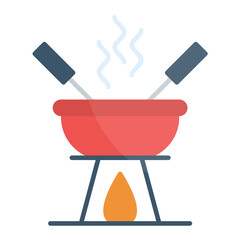 Fondue Flat Multicolor Icon