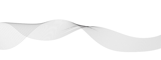 Abstract wavy grey technology liens on white background.  