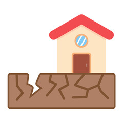 Earthquake Flat Multicolor Icon