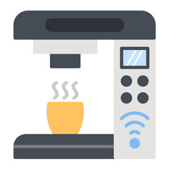 Smart Coffee Machine Flat Multicolor Icon