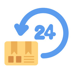 24 Hours Delivery Flat Multicolor Icon