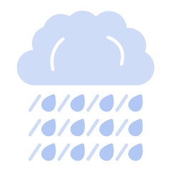 Rain Flat Multicolor Icon