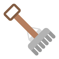 Rake Flat Multicolor Icon